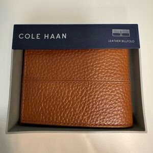 Brand New Cole Haan Pebbled Leather Billfold